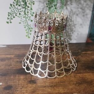 Gold Crown Decorative Piece with Red Accents